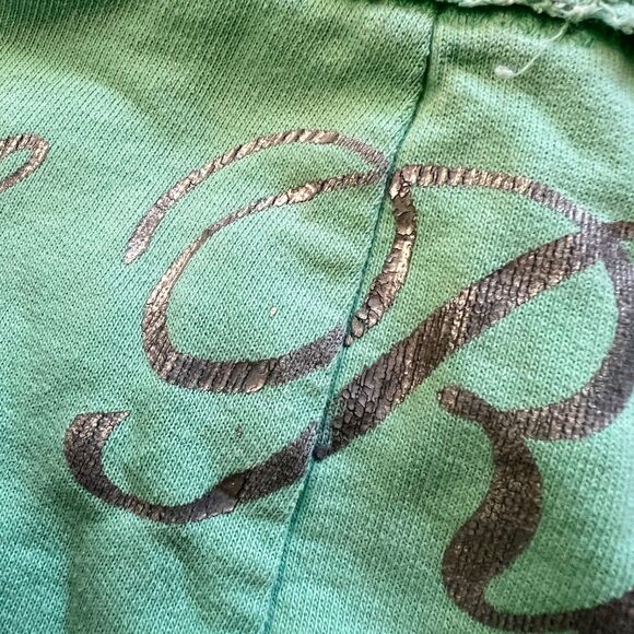 PINK Victoria's Secret Y2K Pink Royalty Sweatpants Capris Size M Mint Green - Picture 12 of 12